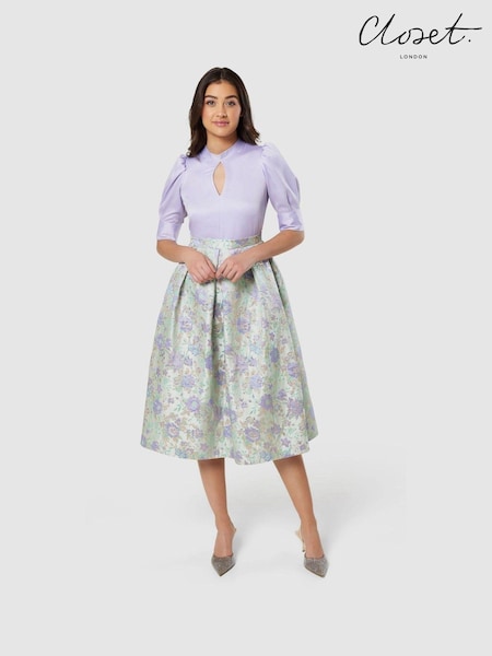 Closet Purple Multi Keyhole Midi Dress (Q31292) | €87