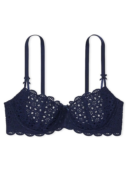 Victoria's Secret Ensign Blue Unlined Balcony Broderie Scalloped Trim Bra (Q31811) | €13