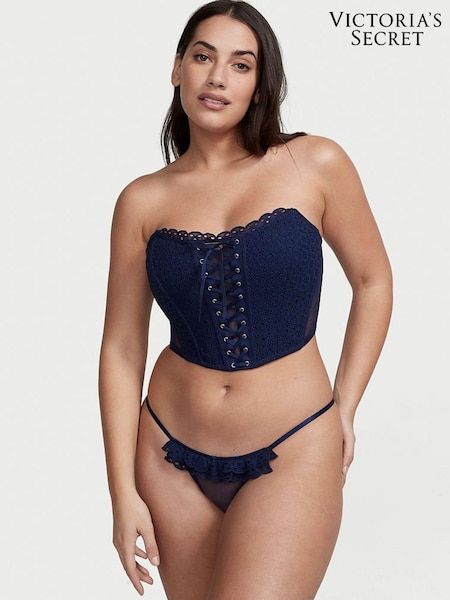 Victoria's Secret Ensign Navy Blue Bikini Broderie Knickers (Q32007) | €11.50