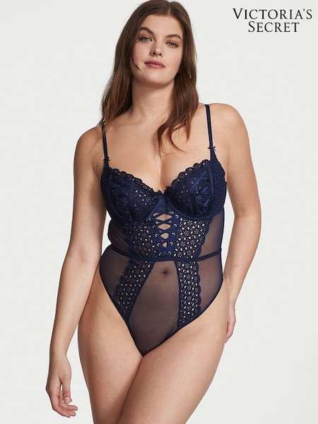 Victoria's Secret Ensign Navy Blue Broderie Unlined Balcony Body (Q32017) | €39
