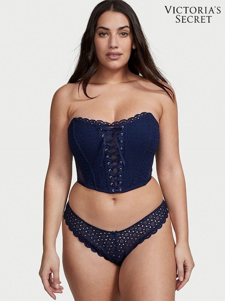 Victoria's Secret Ensign Navy Blue Brazilian Broderie Knickers (Q32020) | €19.50