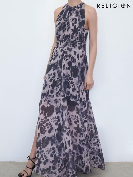 Religion Nude Halterneck Maxi Dress (Q33762) | €80