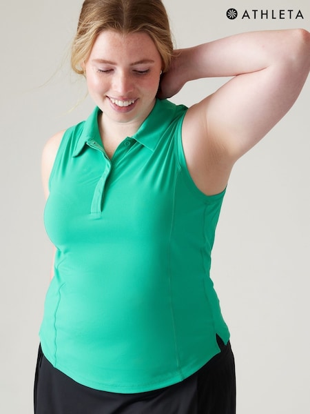 Athleta Green Sleeveless Upf Polo Polo Shirt (Q34520) | €22.50