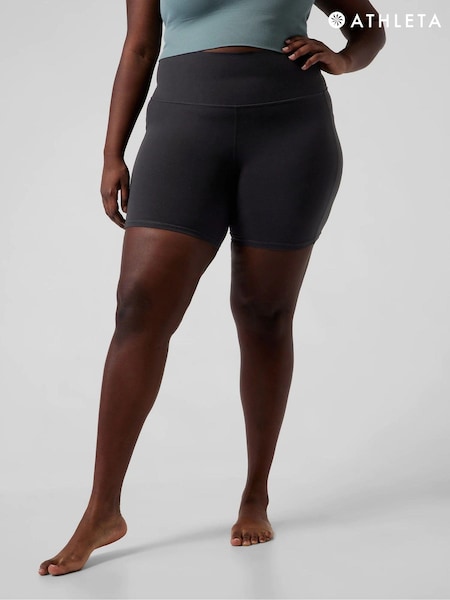 Athleta Black Long Length Salutation High Waisted Pocket Cycling Shorts (Q34526) | €66