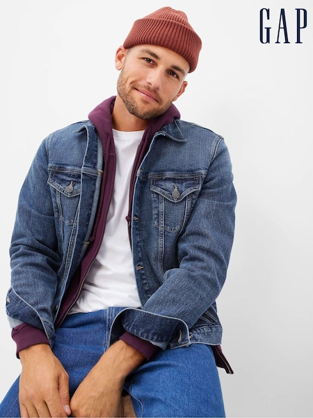 Gap Dark Blue Icon Denim Long Sleeve Jacket with Washwell (Q34535) | €48
