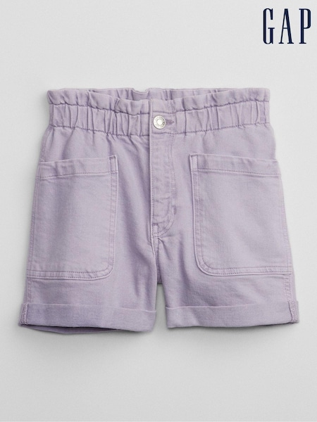 Gap Purple High Rise Paperbag Mom Denim Shorts (Q34591) | €13.50