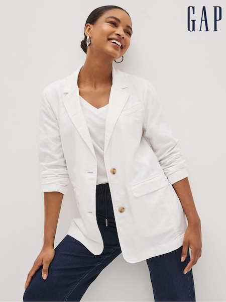 Gap White Linen Cotton Blazer (Q34628) | €17