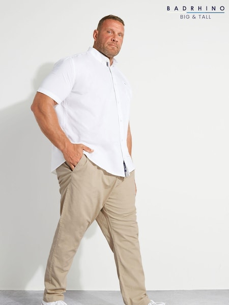 Bej - Pantaloni rugby cu talie elastică BadRhino Big &Înalt (Q34828) | 114 LEI