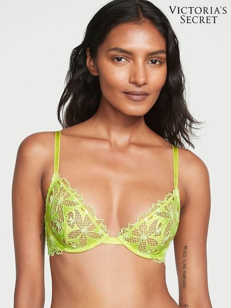 Victoria's Secret Limelight Green Floral Embroidered Demi Bra (Q34969) | €33
