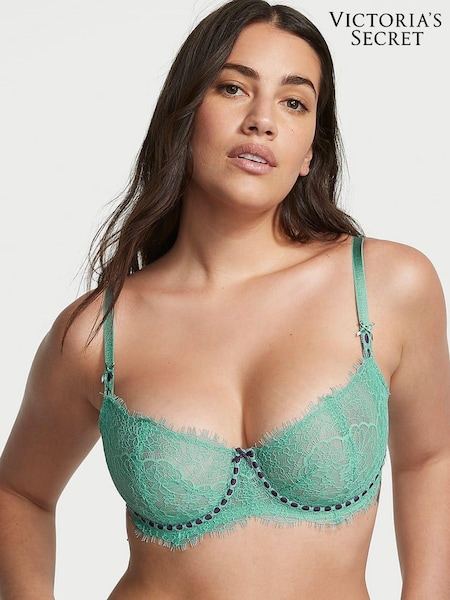 Victoria's Secret Parasail Green Lace Ribbon Slot Unlined Balcony Bra (Q35131) | €20.50