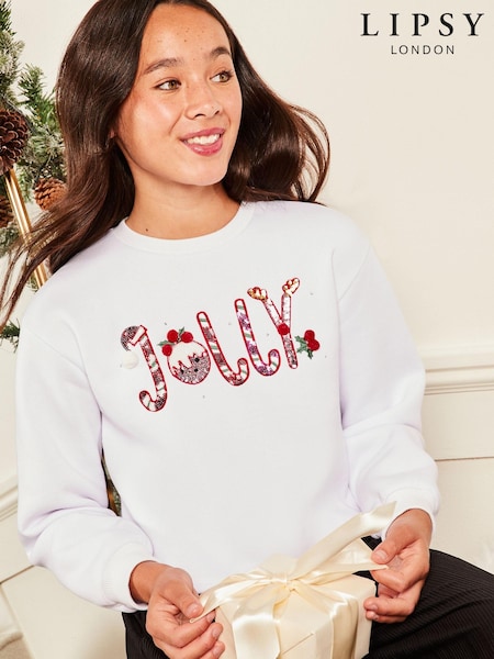 Lipsy White Christmas Sweatshirt (Q35530) | €16.50 - €22