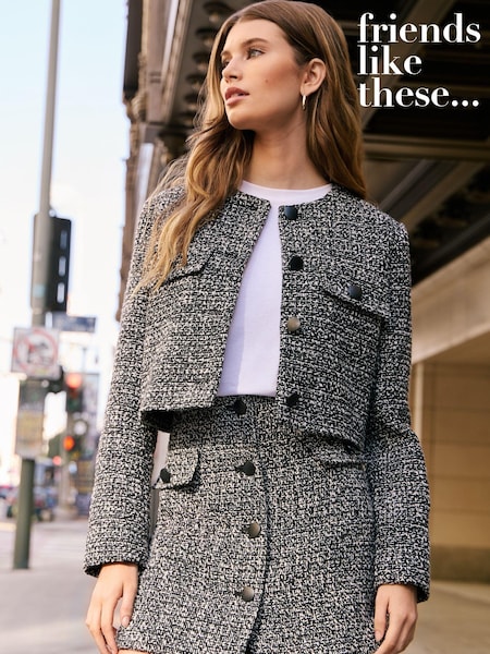 Friends Like These Cropped Boucle Button Through Jacket (Q35566) | 211 LEI