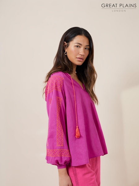 Пурпурный - Great Plains Santa Cruz Embroidery Blouse (Q35710) | €27