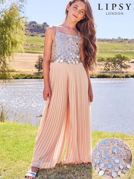 Lipsy Embellished Pleated Occasion Jumpsuit (Q36697) | 30 € - 35 €