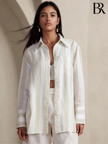Banana Republic Cream The Oversized Linen Shirt (Q36743) | €64