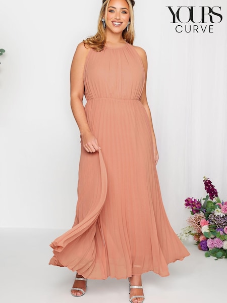 Różowy - Yours Curve London Occasion Pleated Maxi Dress (Q36793) | 195 zł