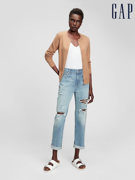 Gap Brown Long Sleeve Crew Neck Cardigan (Q37268) | €17