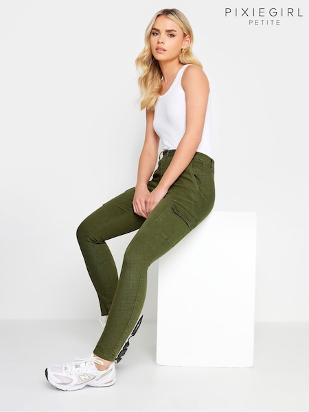 Verde - Pantaloni cu buzunare skinny PixieGirl Petite (Q37529) | 161 LEI