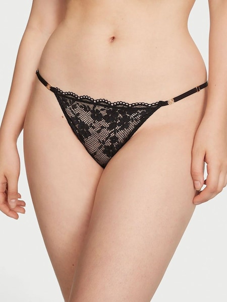 Victoria's Secret Black Lace Thong Knickers (Q37851) | €7