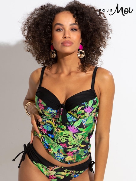 Pour Moi Black St Lucia Padded Underwired Tankini (Q38345) | €25