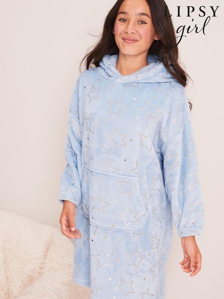 Blau - Lipsy Gemütliche Fleece-Decke mit Kapuze (Q39268) | 18 € - 25 €