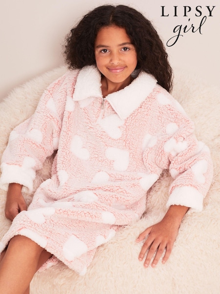 Rosa - Lipsy Gemütliche Fleece-Decke mit Kapuze (Q39270) | 16 € - 21 €