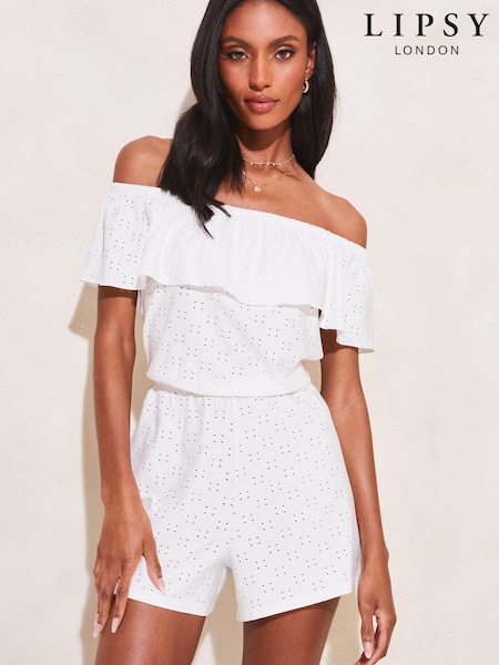 Lipsy Jersey Broderie Summer Playsuit (Q39283) | € 15