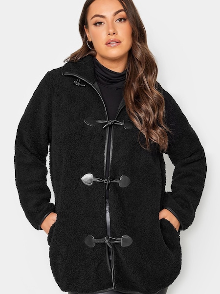 Yours Curve Black Luxury Faux Fur Toggle Jacket (Q39364) | €23