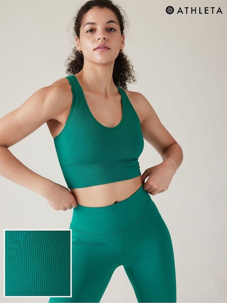 Athleta Green Aurora Seamless Crop Rib Tank (Q41008) | €11