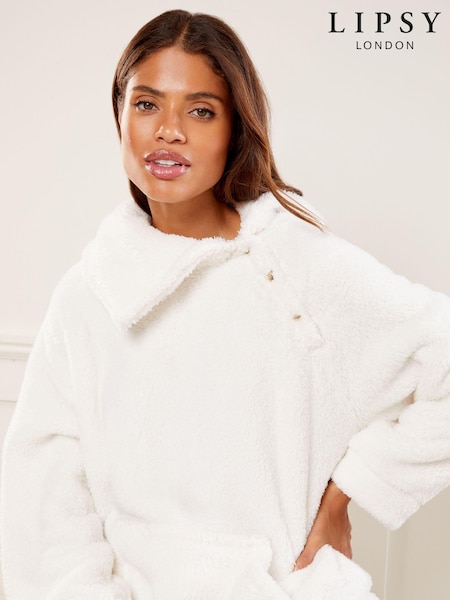 Lipsy Supersoft Cosy Teddy Borg Envelope Lounge Top (Q41448) | ‏81 ر.ق.