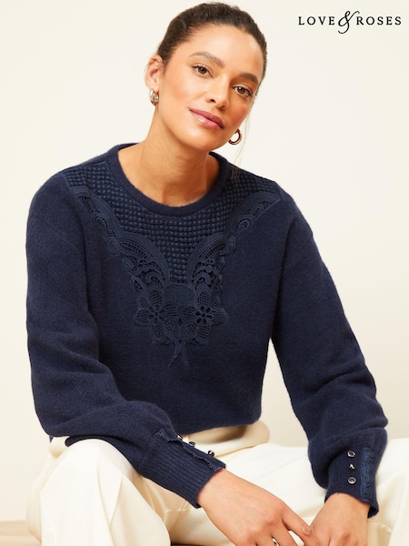 Love & Roses Cosy Stitch Detail Jumper (Q41686) | 184 LEI