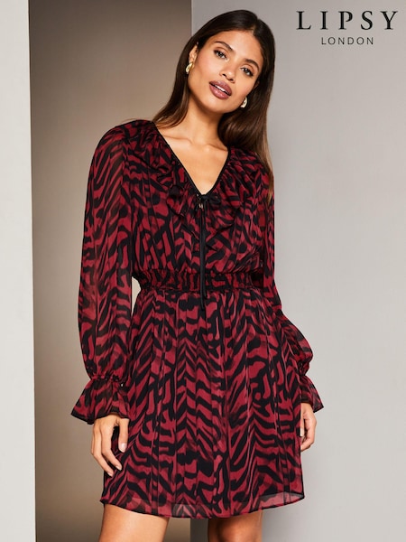 Lipsy Ruffle Skater Mini Dress (Q41703) | 212 LEI