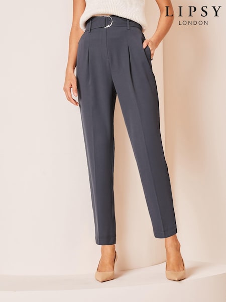 Gri - Cu curea Pantaloni eleganți conici Lipsy (Q41928) | 159 LEI