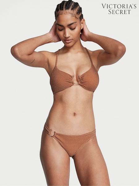 Victoria's Secret Toasted Sugar Brown Cross Over Shimmer Swim Bikini Top (Q42248) | €19.50