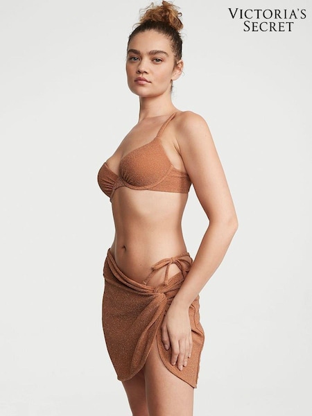 Victoria's Secret Toasted Sugar Brown Push Up Shimmer Swim Bikini Top (Q42249) | €27