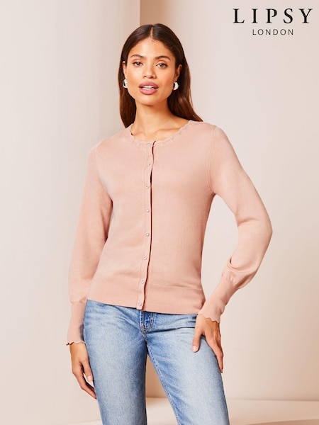 Lipsy Scallop Detail Crew Neck Button Through Cardigan (Q42667) | 18 €