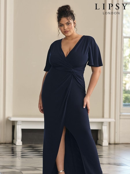 Lipsy Short Sleeve V Neck Slinky Bridesmaid Dress (Q42738) | ‏19 ر.ع.‏