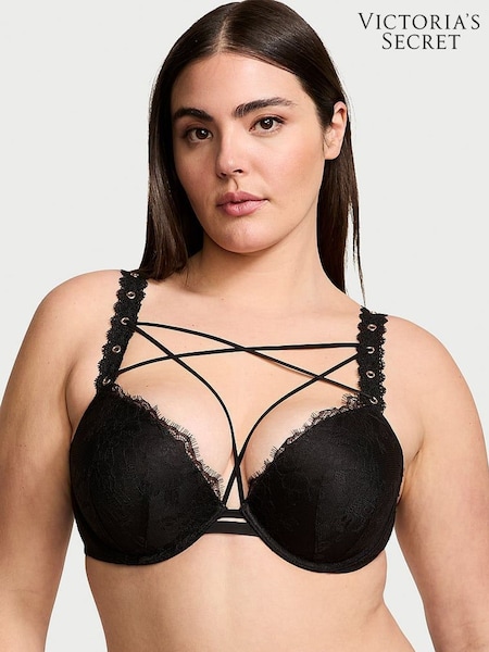 Victoria's Secret Black Push Up Eyelet Lace Bra (Q43021) | €25
