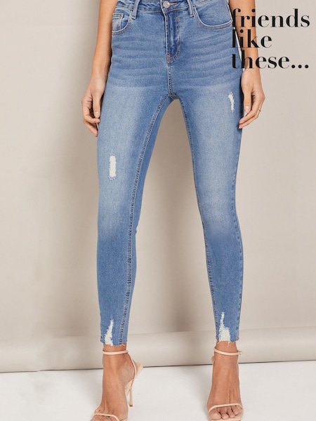 Синий с потертостями - Friends Like These Ankle Grazer Jeans (Q43084) | €9