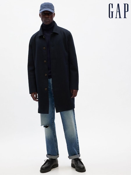 Gap Blue Relaxed Longline Topcoat (Q43098) | €46