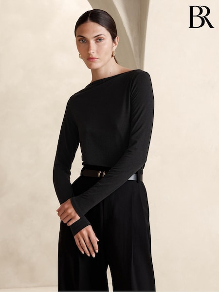 Banana Republic Black Aleah Boatneck Top (Q43150) | €33