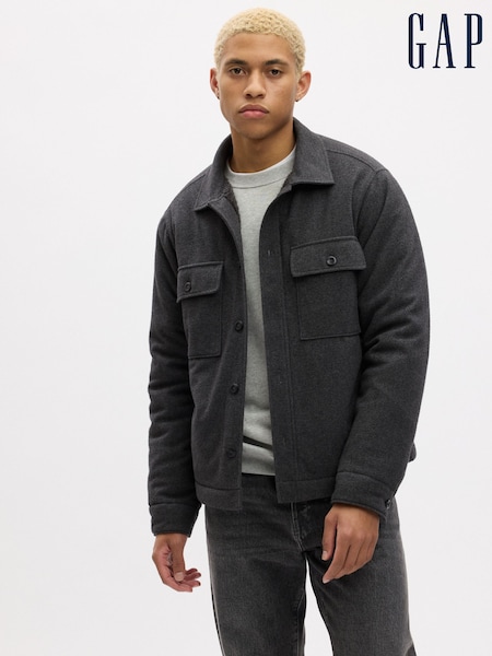 Gap Grey Fleece Lined Front Pocket Jacket (Q43210) | €45