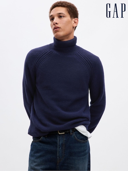 Gap Blue Knit Turtle Neck Long Sleeve Jumper (Q43212) | €34