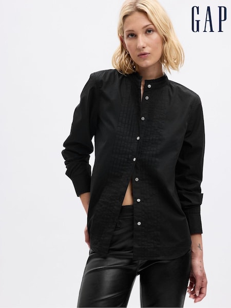 Gap Black Organic Cotton Jeweled Buttoned Shirt (Q43282) | €31
