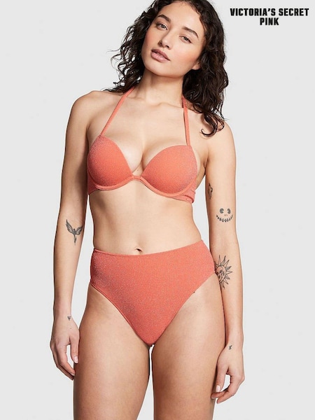 Victoria's Secret PINK Deep Coral Orange High Waisted Bikini Bottom (Q43500) | €17