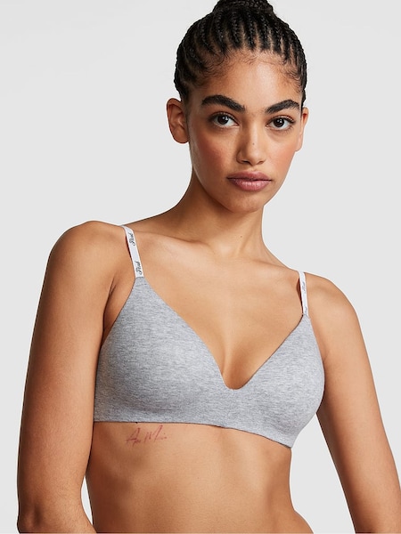 Victoria's Secret PINK Grey Heather Non Wired Lightly Lined Bra (Q43508) | €33