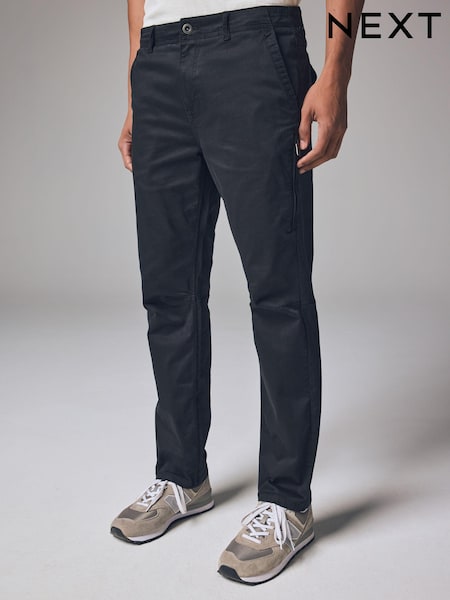 Black Slim Fit Zip Detail Stretch Trousers (Q43574) | AED30