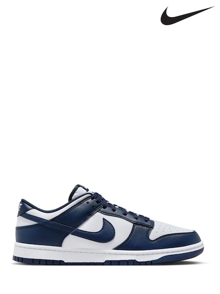 Nike Navy/White Dunk Low Retro Trainers (Q43629) | €146