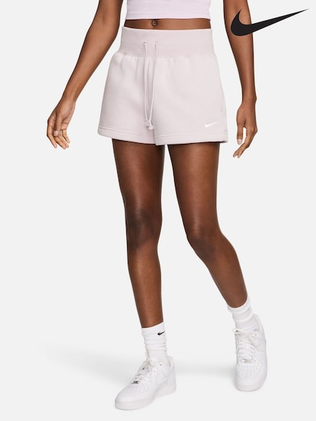 Nike Pale Pink Phoenix Fleece High Waisted Shorts (Q43699) | €25