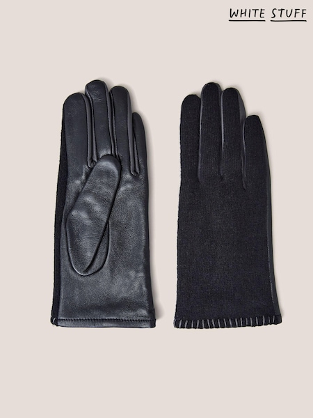 Черный - White Stuff Leather Lucie Gloves (Q43715) | €24